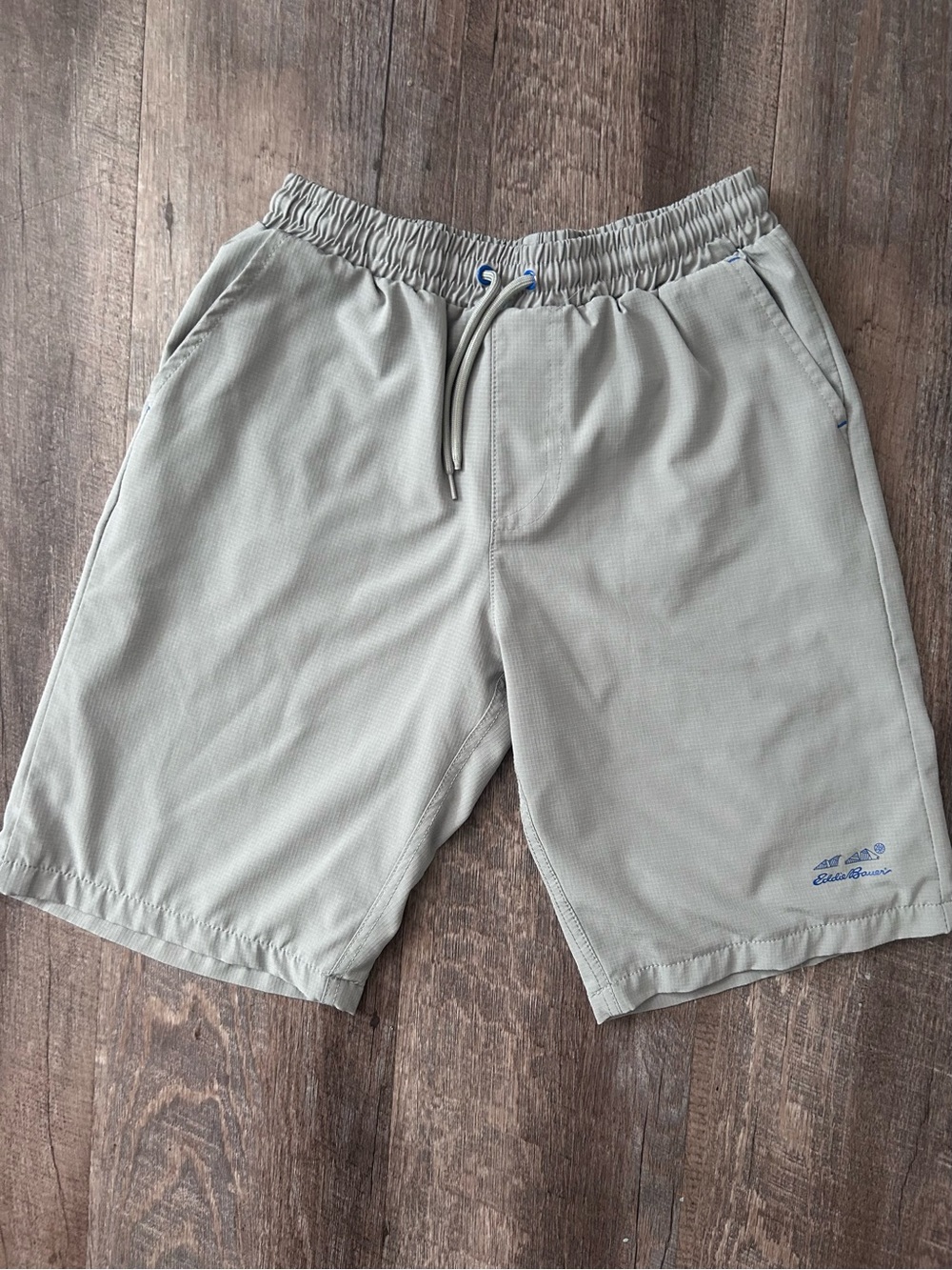 Eddie Bauer Light Gray Athletic Drawstring Shorts with Subtle Logo